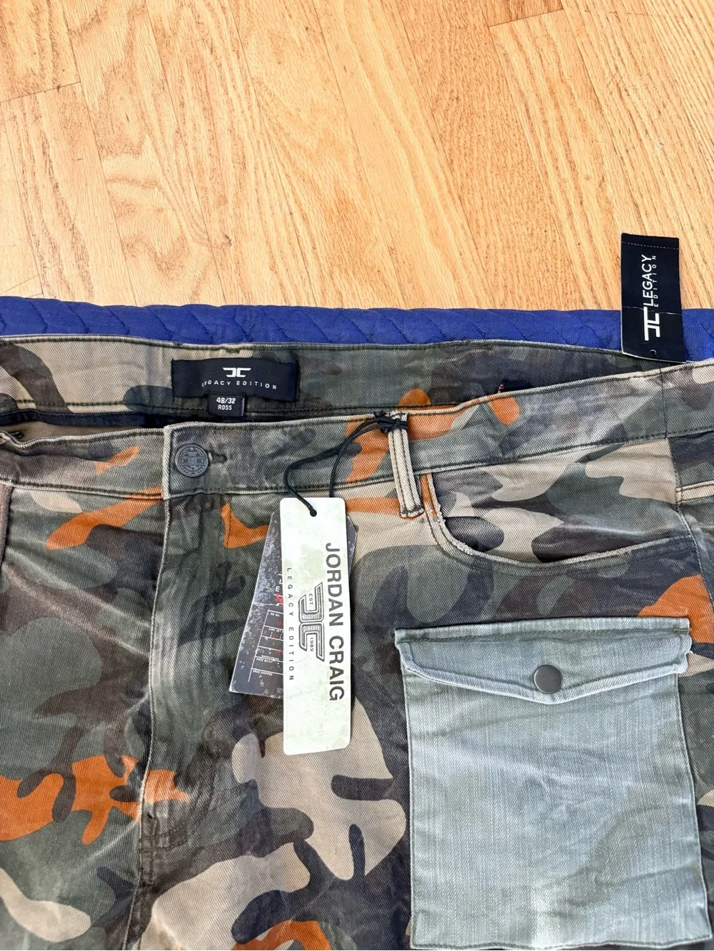 Jordan Craig Men's Patchwork Camo Cargo Pants in Green and Orange